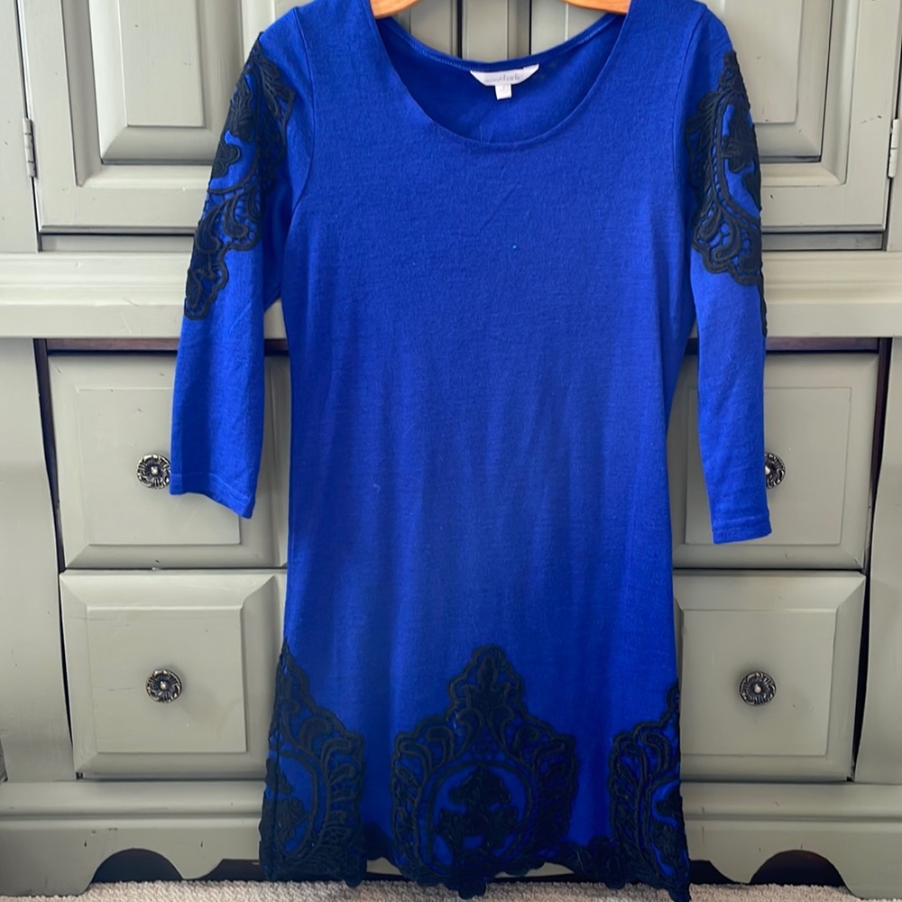 Royal blue with black lace- Charming Charlie dress size Small